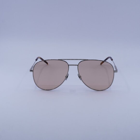 Saint Laurent CLASSIC11 055 Sunglasses Silver Aviator Frame, Pink Lenses - Picture 4 of 9